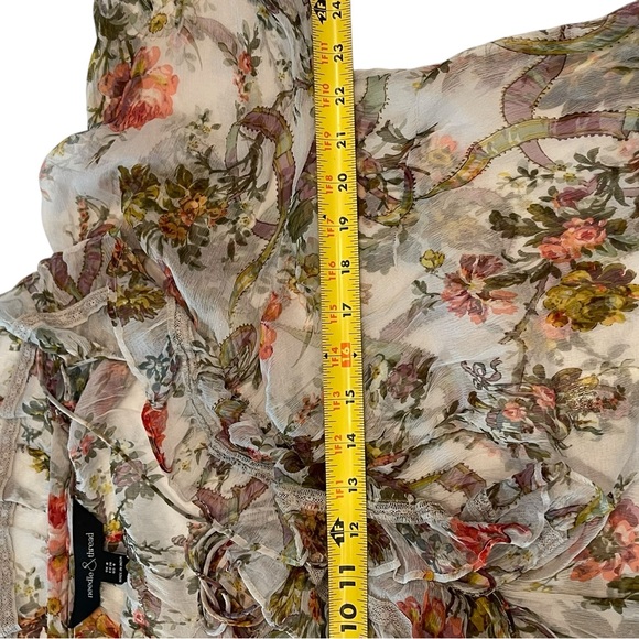 Needle & Thread Floral Print Ruffle Blouse Size:4 - Picture 7 of 12